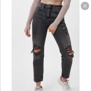 Garage mom ripped black jeans